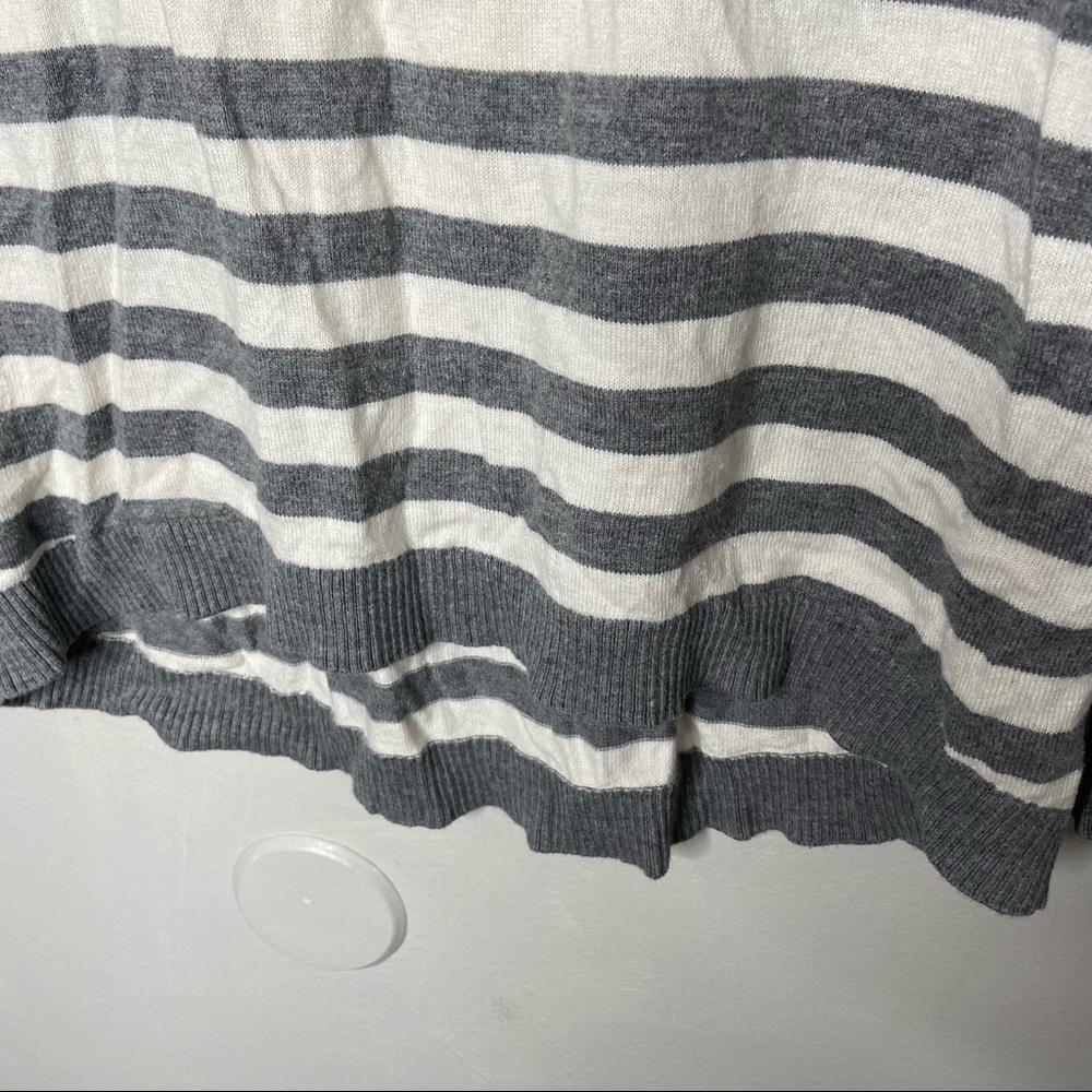 Banana Republic Gray Striped Elbow Patch Sweater Medium - Picture 3 of 10